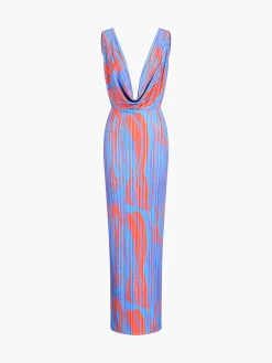Flaming Passions Cowl Neck Long Dress
