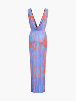 Flaming Passions Cowl Neck Long Dress