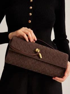 Flap Suede Clutch Bag