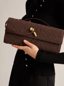 Flap Suede Clutch Bag