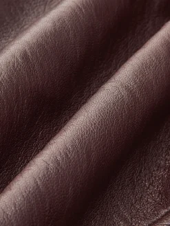 Fleece Lined Faux Leather Zipper Coat