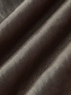 Fleecing PU Leather Belted Jacket