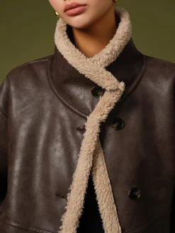 Fleecing PU Leather Warm Jackets