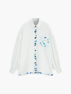 Floral Button Up Bishop Sleeve Shirt