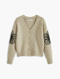 Floral Detail V-Neck Cardigan