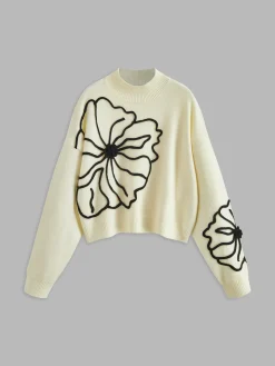Floral Embroidered Knit Top