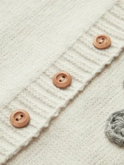 Floral Embroiled Pockets Knit Vest