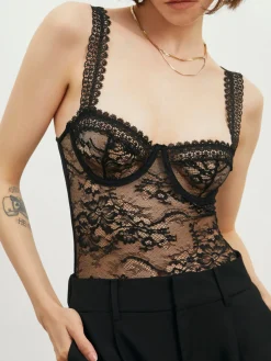 Floral Lace Bustier Bodysuit