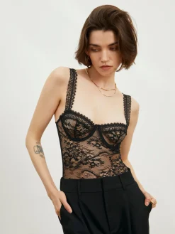 Floral Lace Bustier Bodysuit