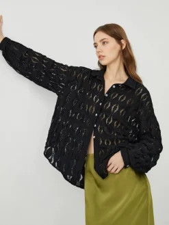 Floral Lace Button Up Shirt