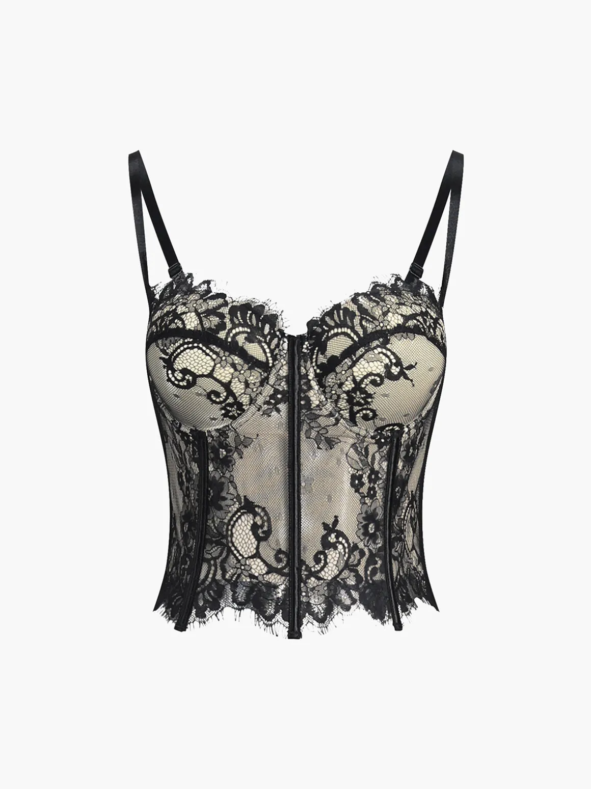 Floral Lace Semi-sheer Corset
