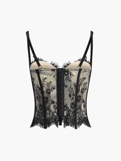 Floral Lace Semi-sheer Corset