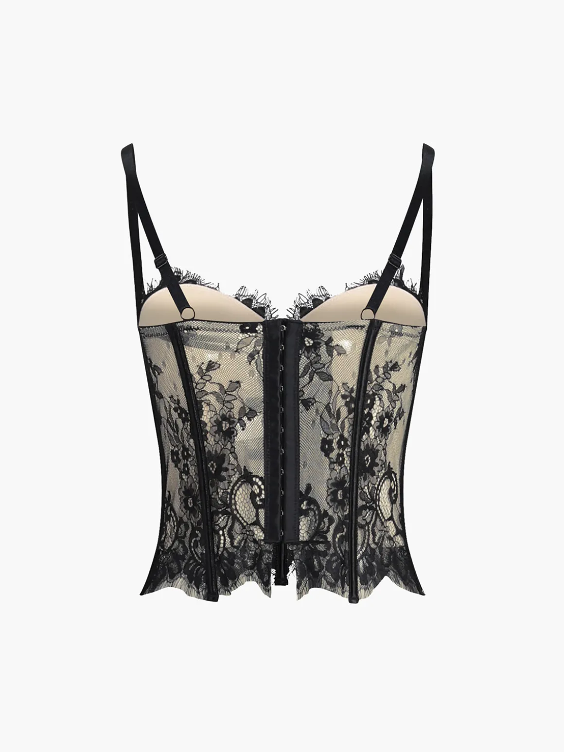Floral Lace Semi-sheer Corset
