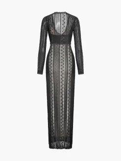 Floral Lace Textured Bolero Two Piece Long Dress