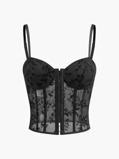 Floral Mesh Structured Corset
