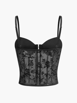 Floral Mesh Structured Corset