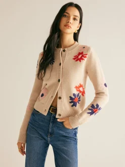 Floral Pattern Breasted Soft Cardigan