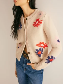 Floral Pattern Breasted Soft Cardigan