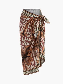 Floral Print Knotted Cover Up