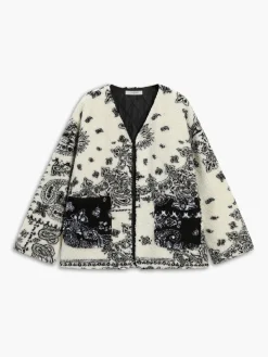 Floral Print Pocket Fleece Coat