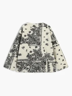 Floral Print Pocket Fleece Coat