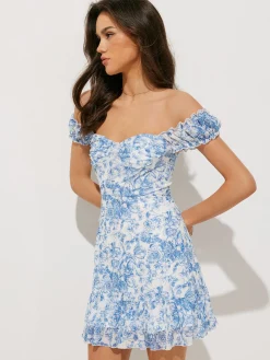 Floral Print Ruffle Short Dress