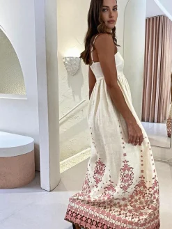 Floral Print Spaghetti Strap Long Dress