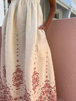 Floral Print Spaghetti Strap Long Dress