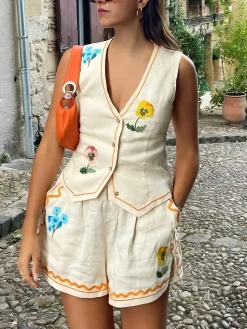 Floral Print Tank Shorts Set