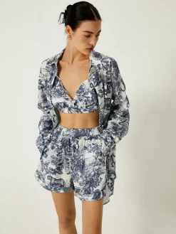 Floral Print Three Piece Shorts Set