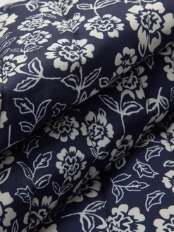 Floral Printed Pockets Winter Coat