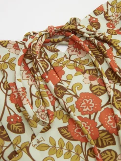 Floral Tie Front A Line Dress