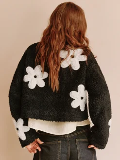 Floral Zipper Fleece Jacket