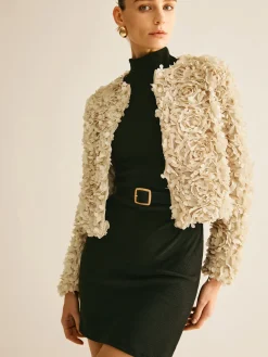 Flower Crew Neck Blazer