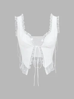 Fly Away Fairytale Lace Trim Crop Cami Top
