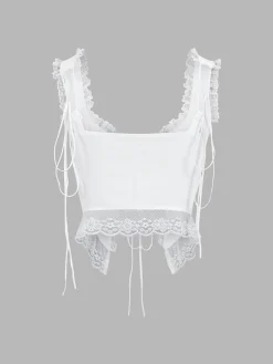 Fly Away Fairytale Lace Trim Crop Cami Top