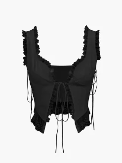 Fly Away Fairytale Lace Trim Crop Cami Top