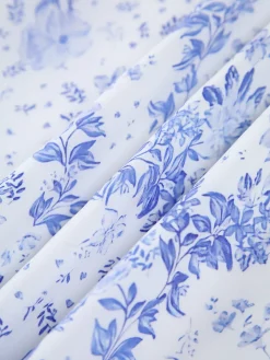 Forget Me Not Floral Pockets Zippered Long Dress