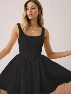 French Elegant Solid Short Dress