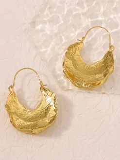 Fulani Basket Gold Round Earrings