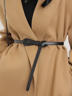 Genuine Leather Knotted Slim Belt