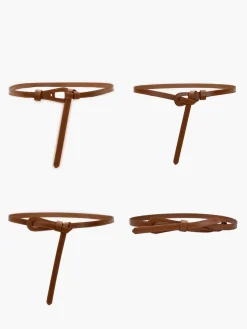 Genuine Leather Knotted Slim Belt