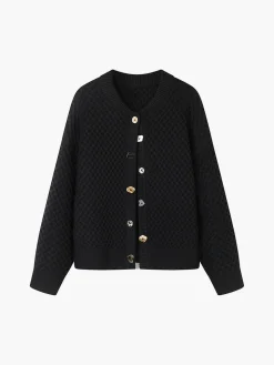 Geometric Button Cardigan