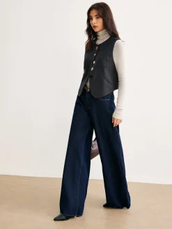 Geometric Button Short Vest
