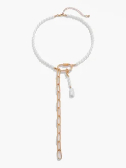 Geometric Chain Beaded Y-Shape Necklace