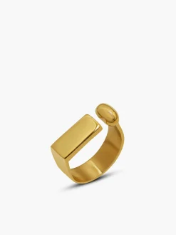 Geometric Golden Open Ring