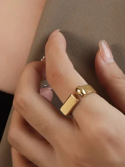 Geometric Golden Open Ring