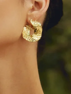 Geometric Irregular Texture Stud Earrings
