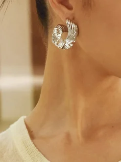 Geometric Irregular Texture Stud Earrings