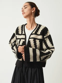 Geometric Print Kimono Cardigan
